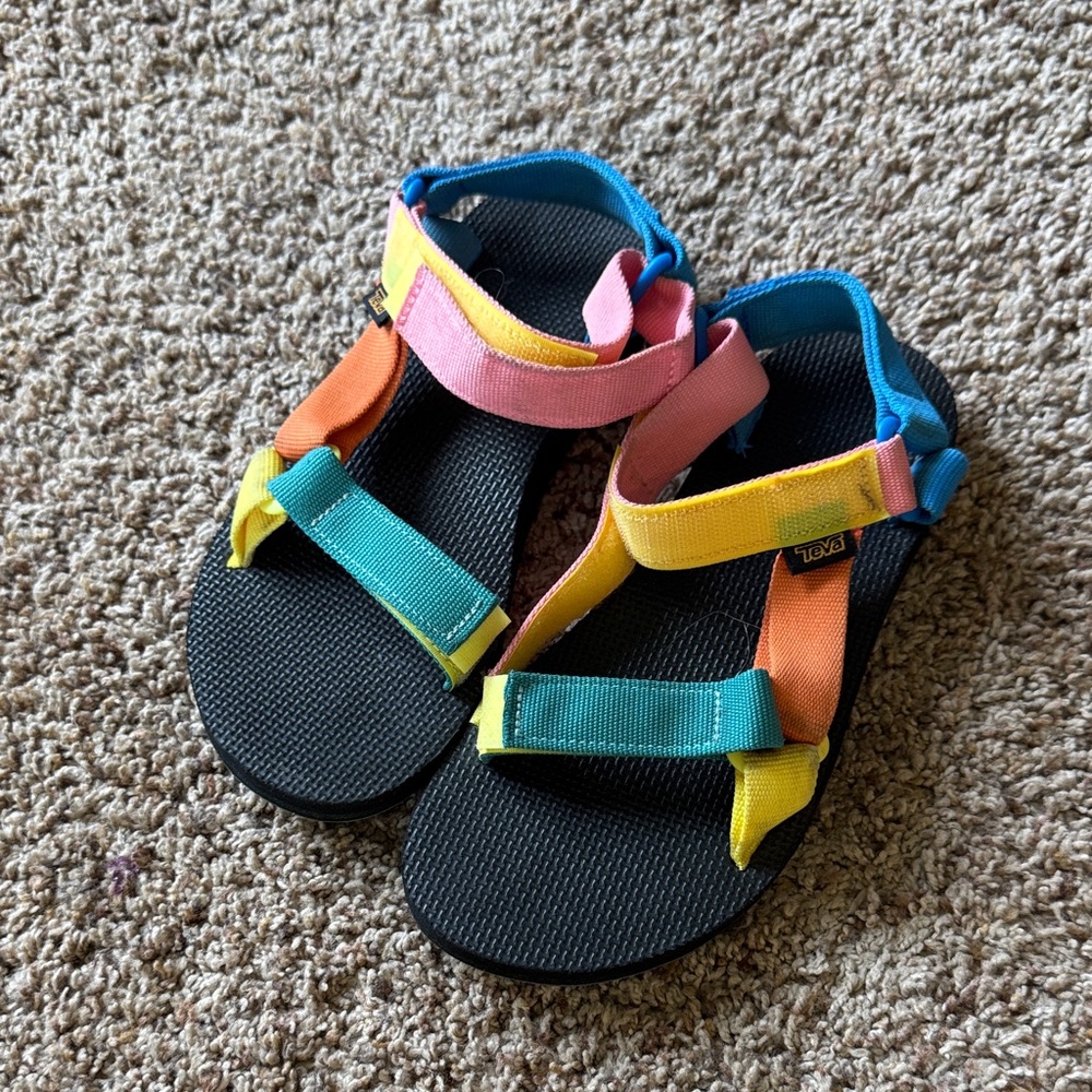 Teva Womens Multicolor Strap Sandals - Rainbow